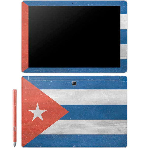 Cuban Flag Distressed Galaxy Book 12in Skin